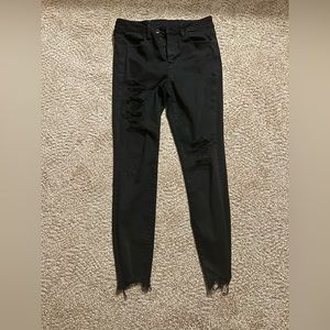 Black ripped skinny jeans, American Eagle, size 8